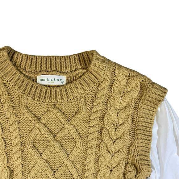 Pants Store Layered Cavle Knot Sweater - M - Picture 3 of 4